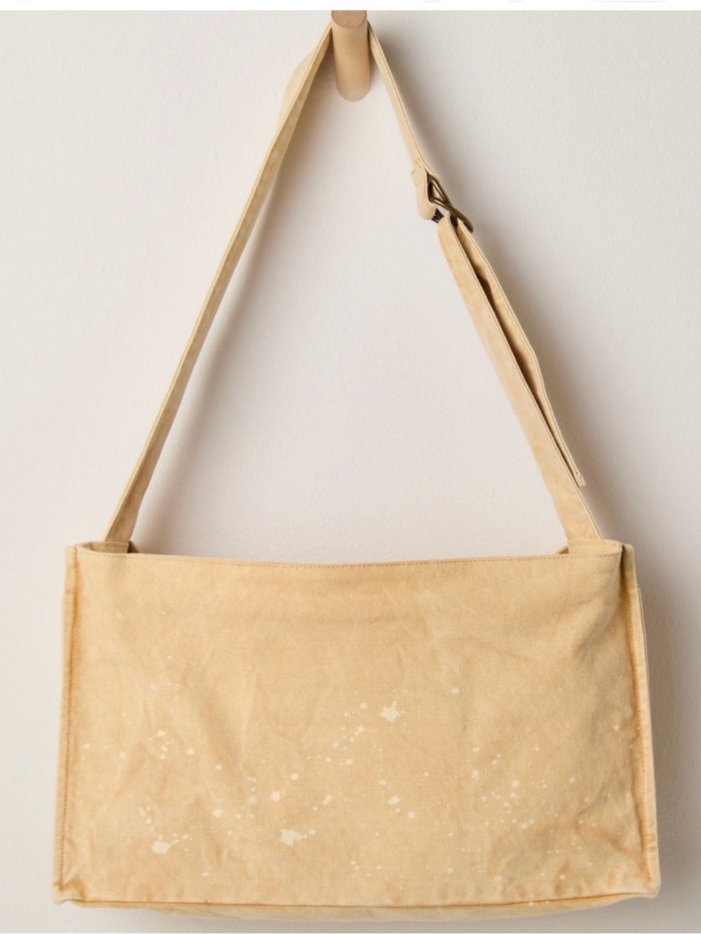 Free People Camp Crush Khaki Canvas Shoulder Bag in Light Tan — Unbranded